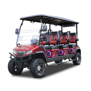 2025 Evolution Maverick 6 Plus flamenco red golf cart exterior
