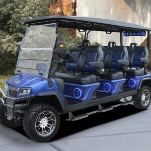 2025 Evolution Maverick 6 Plus med blue golf cart exterior