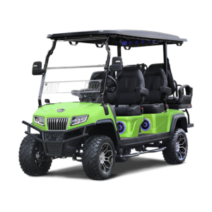 2025 Evolution Maverick Plus 4+2 lime green golf cart exterior