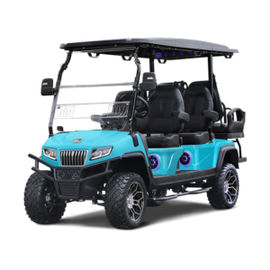 2025 Evolution Maverick Plus 4+2 sky blue golf cart exterior