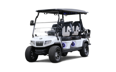 2025 Evolution Ranger 4+2 Plus mineral white golf cart exterior