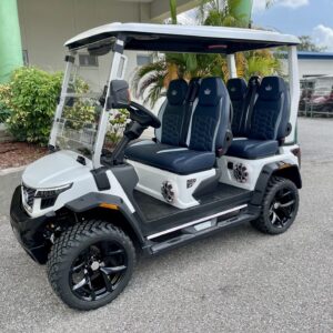 2026 Evolution D-MAX XT4 golf cart exterior view 4 passenger lithium electric cart