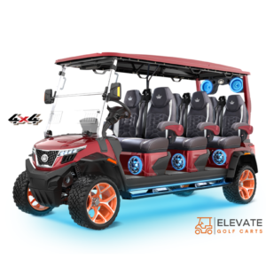 2026 Evolution D-MAX XT6 golf cart exterior 6 passenger lithium 4x4 luxury cart