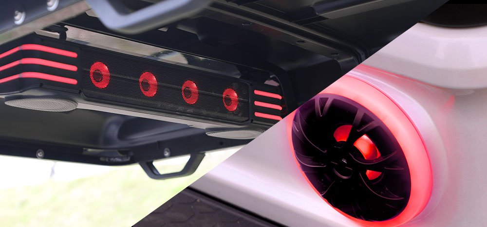 Evolution golf cart custom soundbar Bluetooth system