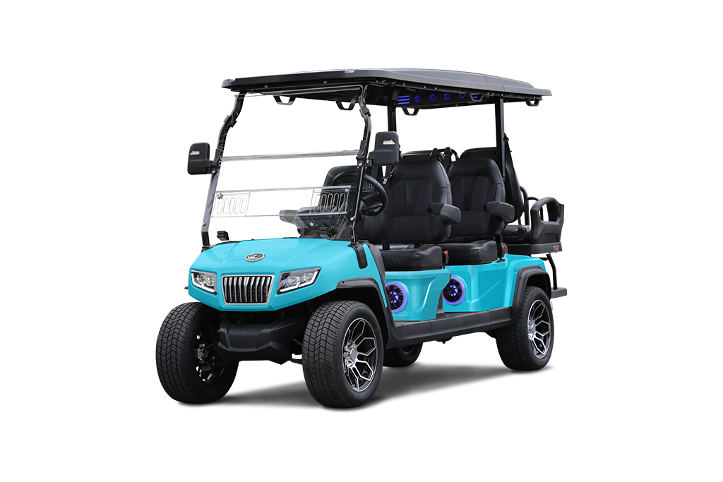 2025 Evolution Ranger 4+2 Plus sky blue golf cart exterior