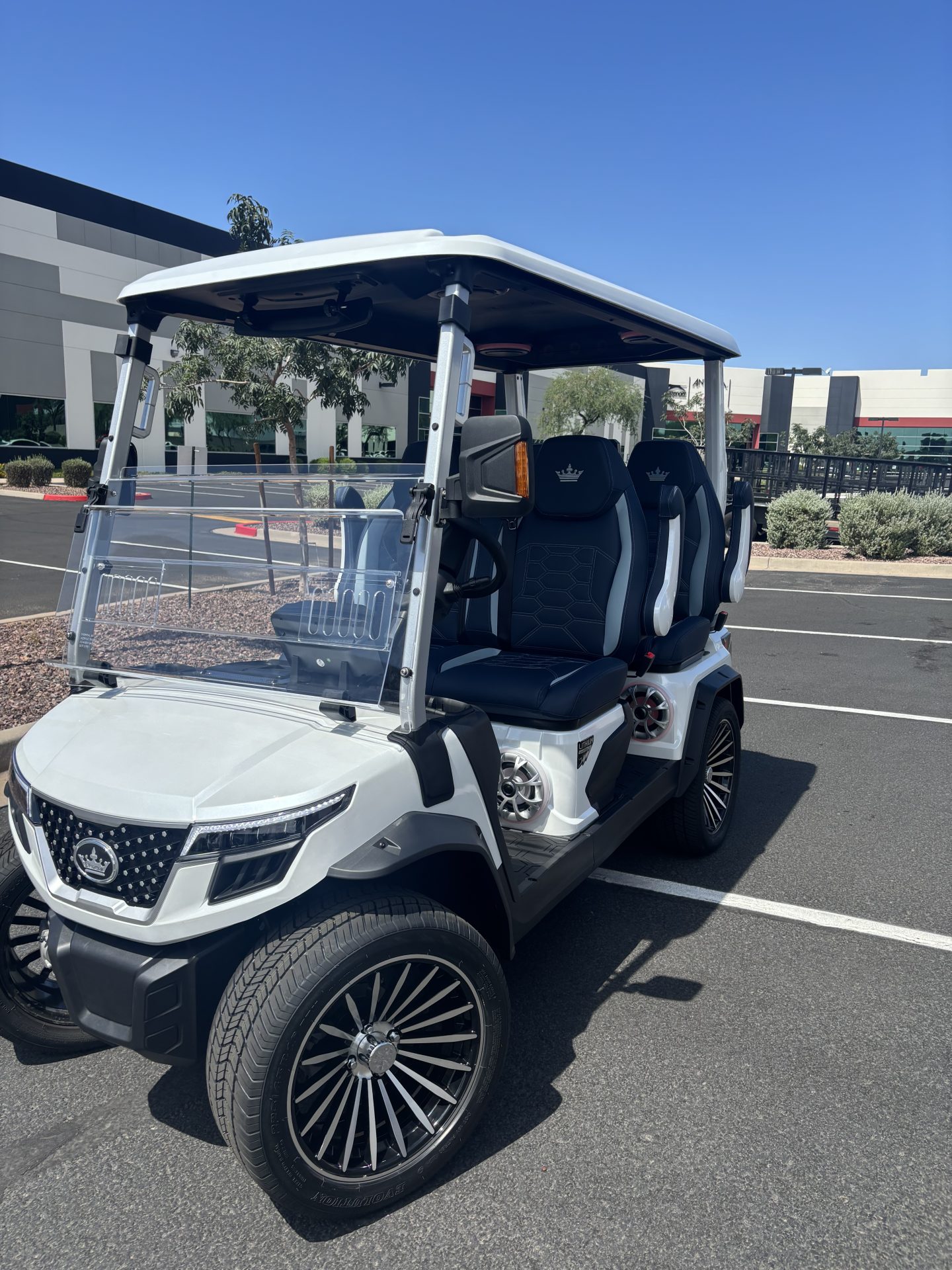 2026 Evolution D-MAX GT4 golf cart exterior 4 passenger lithium electric cart